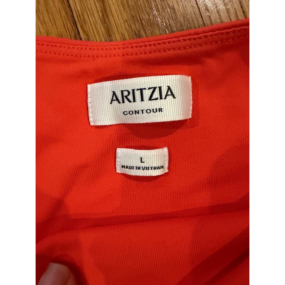 Aritzia Babaton Contour Tube Top Orange Strapless Bodysuit Fabric Large - Picture 2 of 5